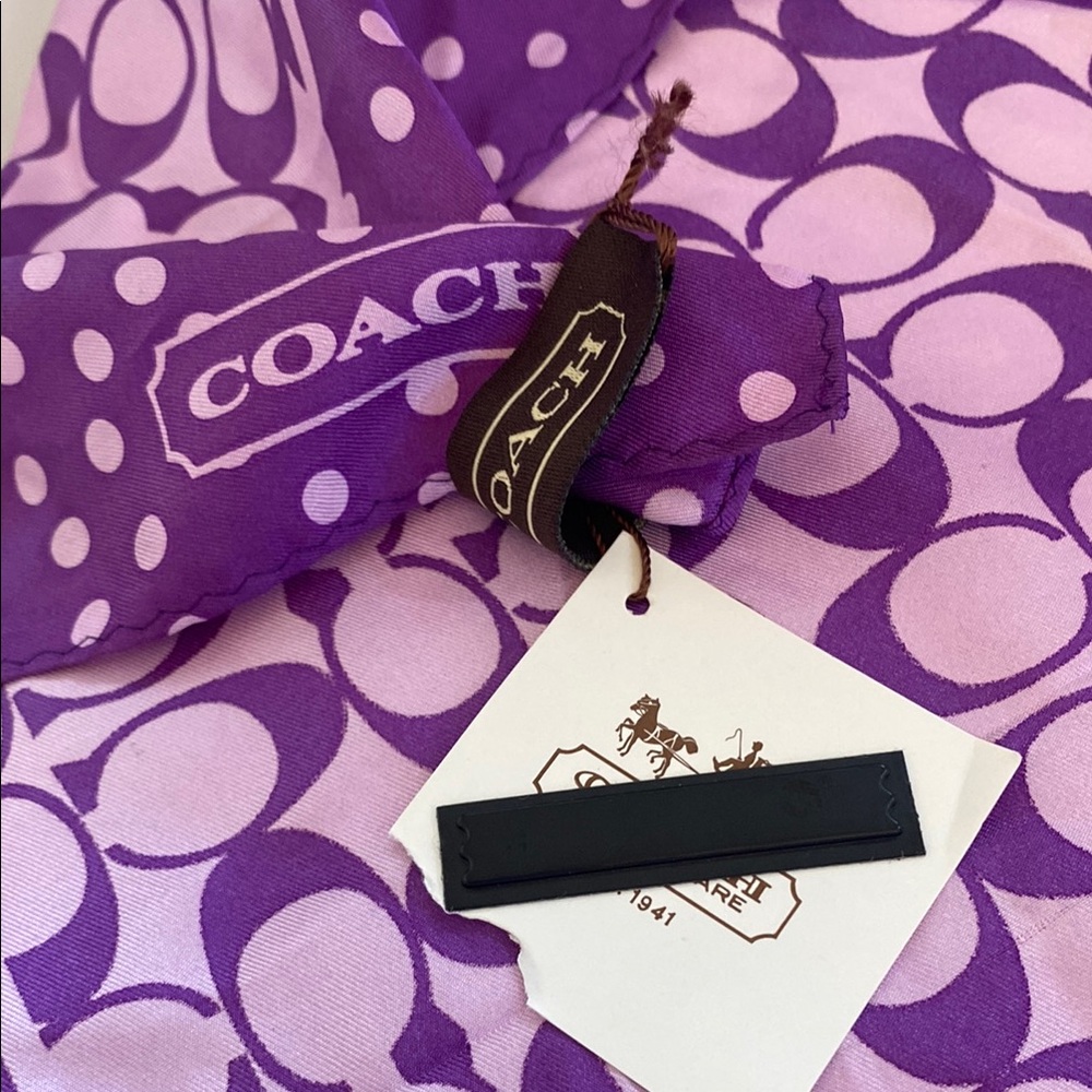 Coach Purple and Pink Ombré Silk Scarf - Picture 2 of 4